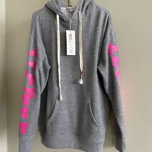 Wildfox SAMPLE Skeleton Skull CrossBones Hooded Sweatshirt S